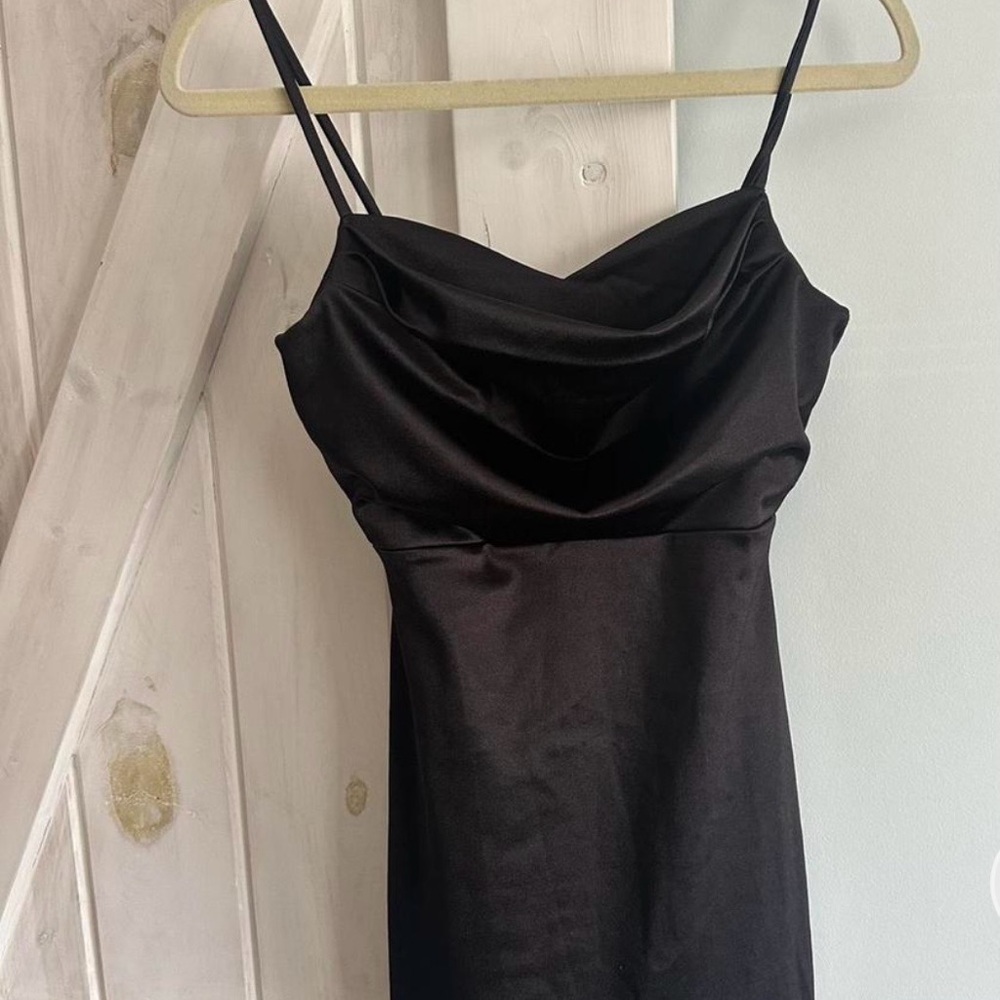 Windsor Black Satin Mini Dress